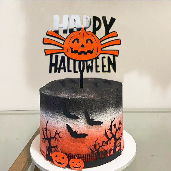 HAPPY HALLOWEEN Acryllic Cake Topper - 5  غلاف كعكة أكريليك من HAPPY HALLOWEEN - 5