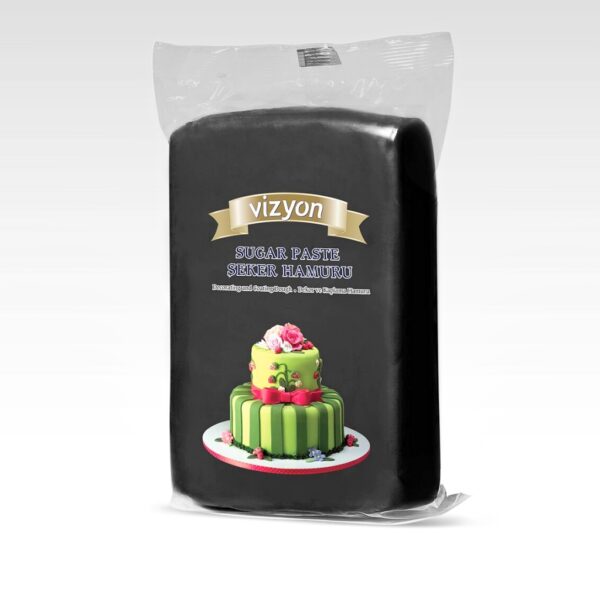 Vizyon Sugar Paste / Fondant 1 kg - Black  معجون سكر فيزيون / فوندان 1 كجم - أسود