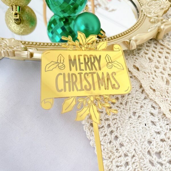 Merry Christmas Cake Topper- Type 17  غلاف كعكة عيد الميلاد المجيد - النوع 17