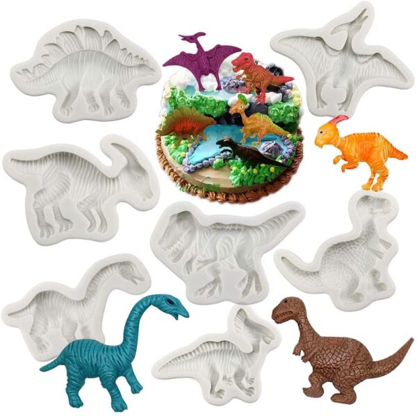 Dinosaur Silicon Mold 7 types set  مجموعة قوالب السيليكون على شكل ديناصور 7 أنواع