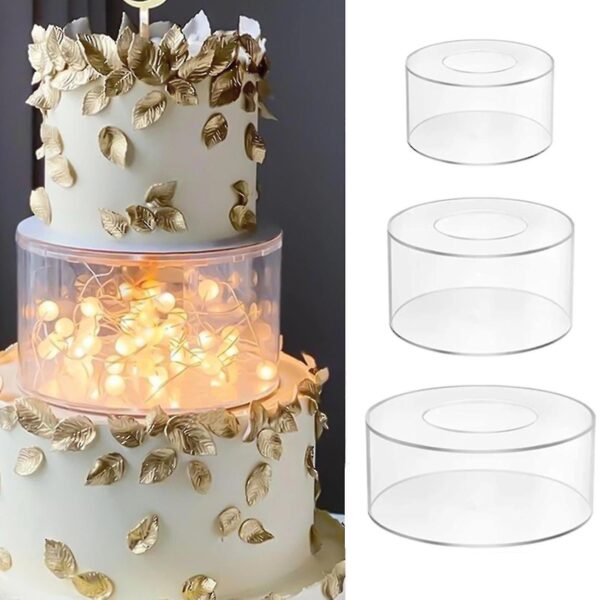 Round Clear Acrylic Fillable Cake Display Spacer 10 cm height  فاصل الكيك