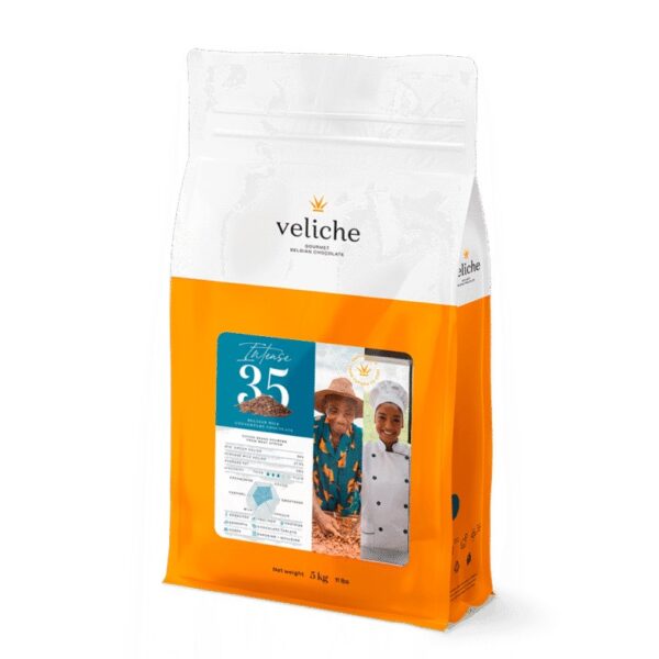 Veliche Intense Gourmet Belgian Milk 35% Coverture Chocolate Coins 5 Kg  عملات شوكولاتة الحليب