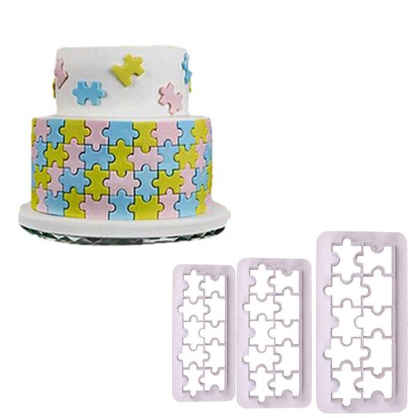 Fondant Cutter - 3 pcs set (Square, Puzzles & Triangle)  قاطعة الفوندان