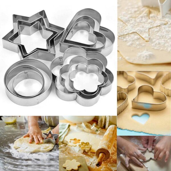 Steel Cookie Cutter 4 shapes set  طقم قطاعات كوكيز ستيل 4 أشكال