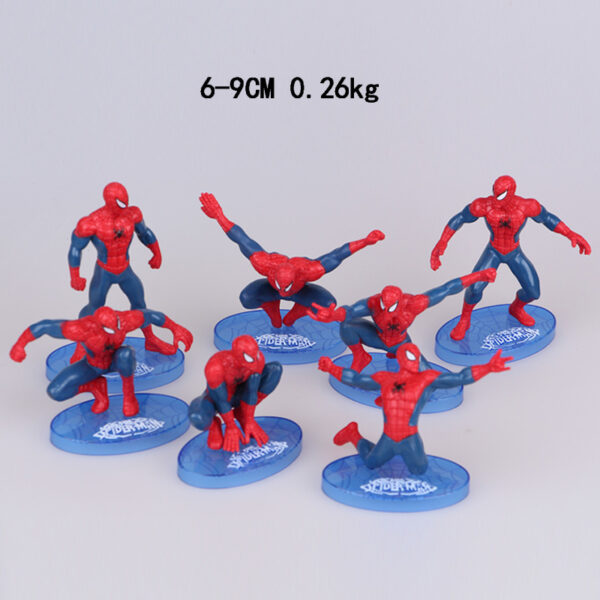 Spiderman 3D Figure Topper 7 pcs set  مجموعة مجسمات سبايدر مان ثلاثية الأبعاد مكونة من 7 قطع