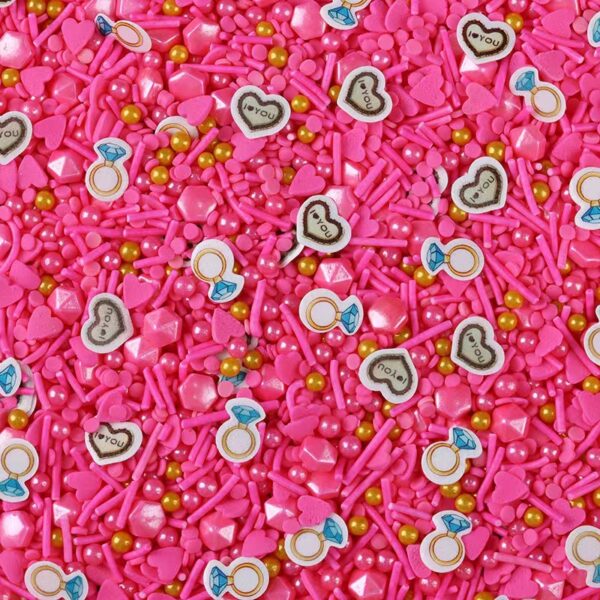 Mixed Sugar Sprinkles (Pink I♥you)- 50g  رشات سكر مشكلة (وردي أنا ♥ أنت) - 50 جرام