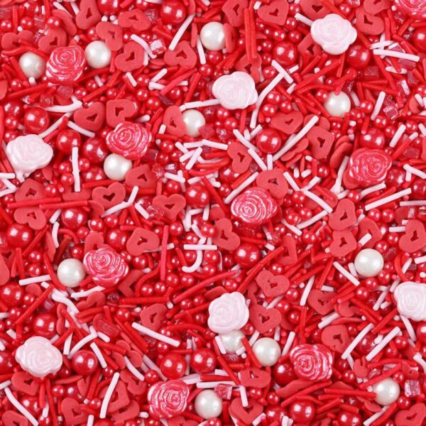 Mixed Sugar Sprinkles (Red White)- 100g  رشات سكر مشكلة (احمر ابيض)- 100 جرام