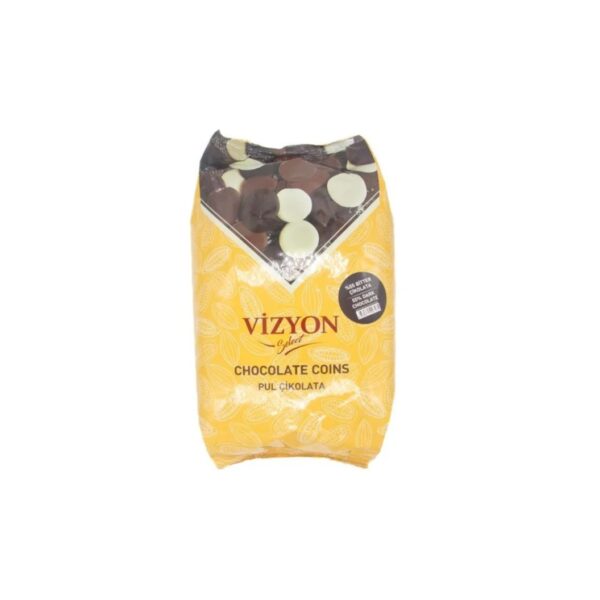 Vizyon  Select Dark 55% Coverture Chocolate Coins 2.5 Kg  عملات الشوكولاتة الداكنة