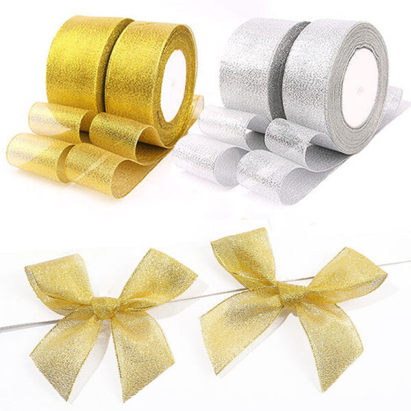 Ribbon for box - Metalic colour (25yard)  شريط معدني