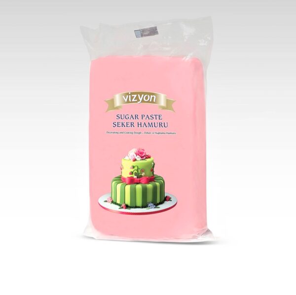 Vizyon Sugar Paste / Fondant 1 kg - Pink  معجون سكر فيزيون / فوندان 1 كجم - وردي