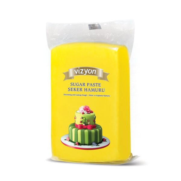 Vizyon Sugar Paste / Fondant 1 kg - Yellow  معجون سكر فيزيون / فوندان 1 كجم - أصفر