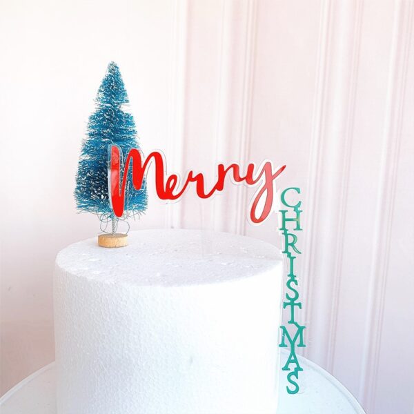 Merry Christmas Cake Topper- Type 11  غلاف كعكة عيد الميلاد المجيد - النوع 11