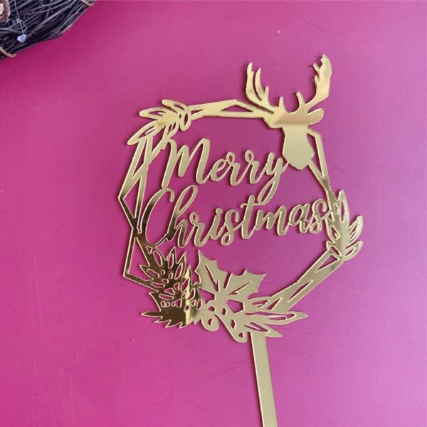 Merry Christmas Cake Topper - Type 10  غلاف كعكة عيد الميلاد المجيد - النوع 10