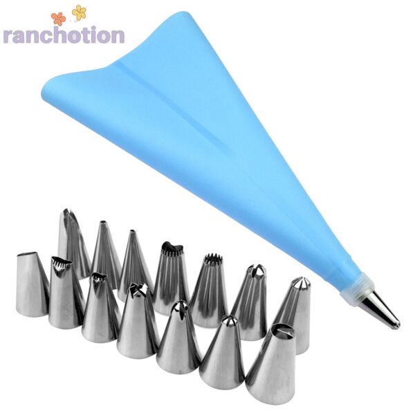 Piping bag and nozzle set (25s) - Reusable  مجموعة أكياس الأنابيب والفوهة (25 ثانية) - قابلة لإعادة الاستخدام