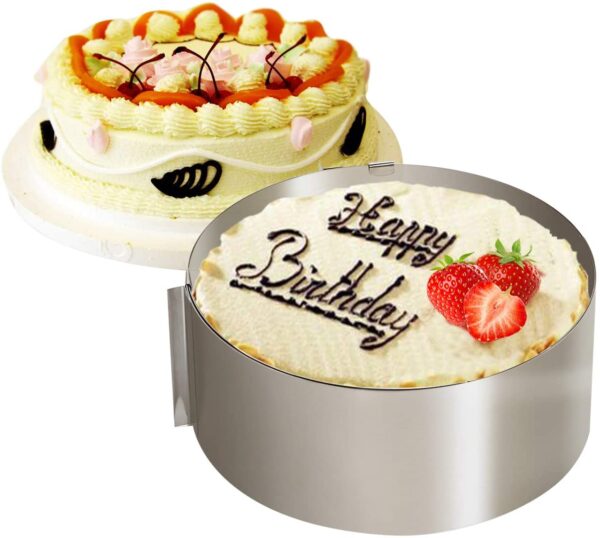 Adjustable stainless steel baking molds Cake Ring  قوالب خبز من الفولاذ المقاوم للصدأ قابلة للتعديل