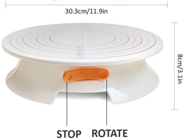 Cake Turntable with Lock and measuring scale  قرص دوار للكيك مع قفل ومقياس قياس