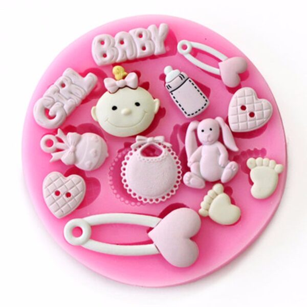 Baby Shower DIY Silicone Mold  قالب سيليكون DIY لاستحمام الطفل