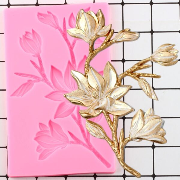 Magnolia flower Silicone mold  قالب سيليكون على شكل زهرة ماجنوليا