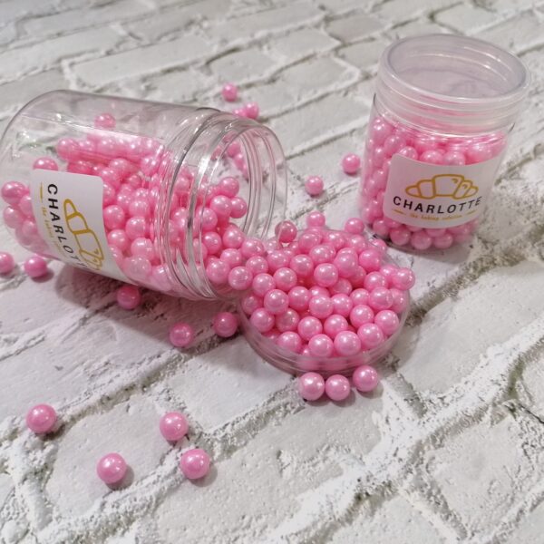 Pink Sugar Sprinkles 8mm - 50g pack  رشات السكر الوردي 8 ملم - عبوة 50 جرام