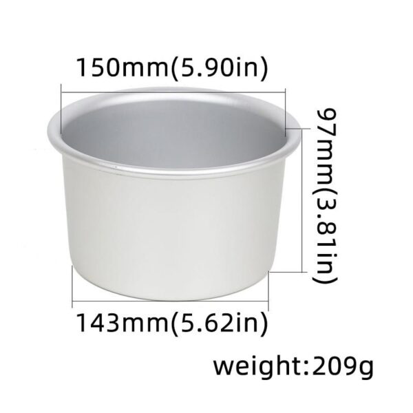 Aluminium Double height (4" height ) Round Cake Fix bottom Pan 6"  ارتفاع مزدوج من الألومنيوم (ارتفاع 4 بوصات) صينية تثبيت الكيك المستديرة مقاس 6 بوصات