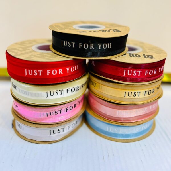 Just For You 1 Inch , 50 yards Ribbon Roll Assorted Colours  فقط لأجلك 1 بوصة، 50 ياردة شريط رول بألوان متنوعة