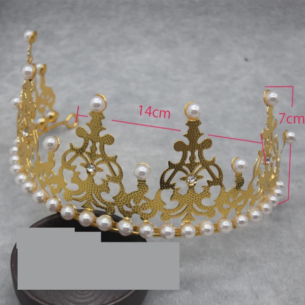 Pearl Crown Cake Topper - GOLD  غلاف كيك بيرل كراون - ذهبي