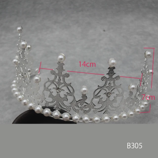 Pearl Crown Cake Topper - SILVER  غلاف كيك بيرل كراون - فضي