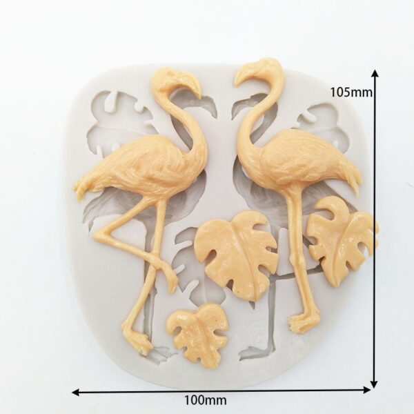 Silicon Mould - Crane & leaves  العفن - الكركي والأوراق