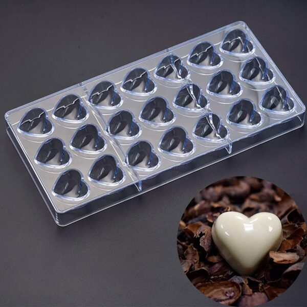 Acrylic Chocolate Mold - Hearts 21s  قالب شوكولاتة أكريليك - قلوب 21 ثانية