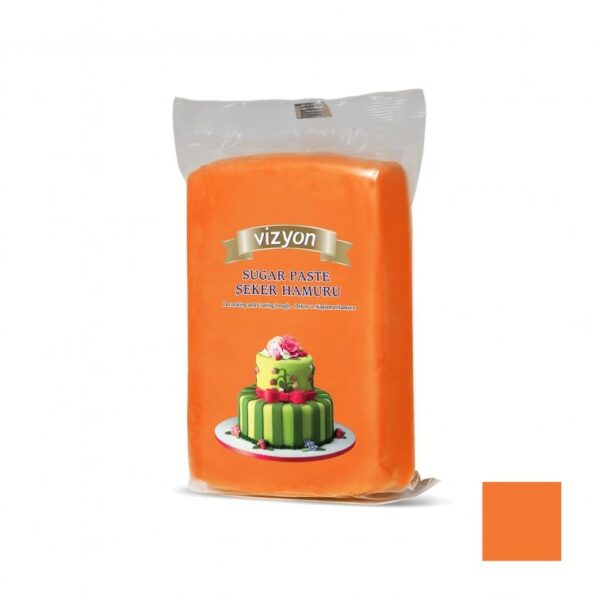 Vizyon Sugar Paste / Fondant 1 kg - Orange  عجينة سكر فيزيون / فوندان 1 كجم - برتقال