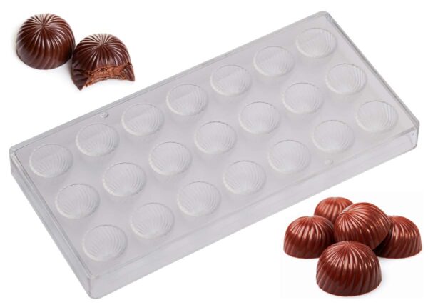 Acrylic Chocolate Mold Truffle Dom 21s  قالب شوكولاتة أكريليك تروفل دوم 21 ثانية