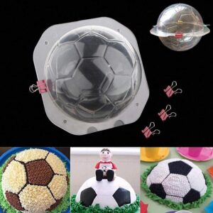 3D Soccer Football Plastic Mold Set- 6" dia  مجموعة قوالب بلاستيكية لكرة القدم ثلاثية الأبعاد - قطر 6 بوصة