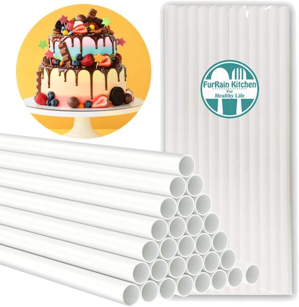 4pcs set Plastic Cake Dowel Rods, 0.4 Inch Diameter  مجموعة من 5 قطع من قضبان وتد الكيك البلاستيكية، بقطر 0.4 بوصة