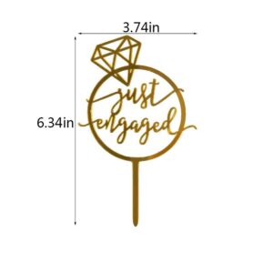 Just Engaged Cake Topper طبقة علوية للكعكة مشغولة فقط