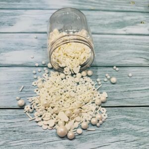 Mixed Sugar Sprinkles 100g (Pearl White) رشات سكر مشكلة 100 جرام (أبيض لؤلؤي)