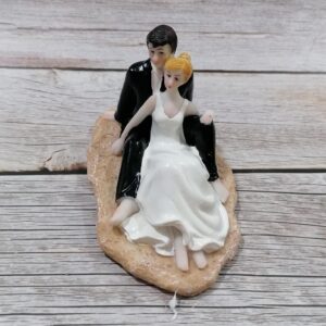 3D Wedding Couple Cake Topper (15cm) - 1 غلاف كعكة الزفاف ثلاثي الأبعاد (15 سم) - 1