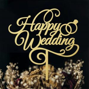 Cake topper - Happy Wedding Acrylic غلاف الكيك - أكريليك زفاف سعيد