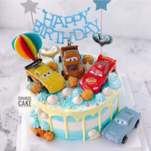 McQueen Car Cake Topper 4pcs set مجموعة ماكوين لتزيين الكيك للسيارة مكونة من 4 قطع