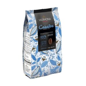 Valrhona Caraibe 66% Coverture Dark Chocolate Feve 3kg Bag كاليتات شوكولاتة الحليب