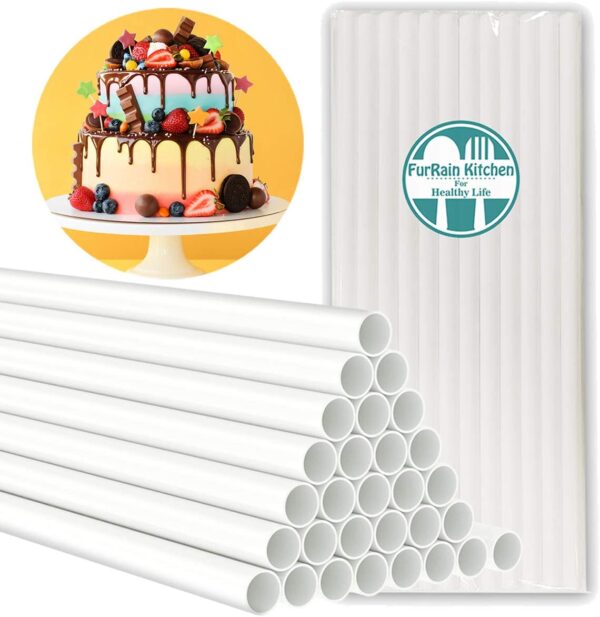 4pcs set Plastic Cake Dowel Rods, 0.4 Inch Diameter  مجموعة من 5 قطع من قضبان وتد الكيك البلاستيكية، بقطر 0.4 بوصة