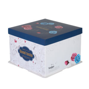 12" Paper Cake Gift Box (3 parts) L30xB30xH18 cm  صندوق الكيك المربع