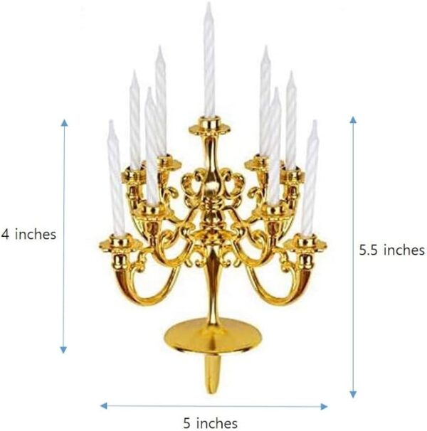 Candelabra Candle Gold Cake Topper