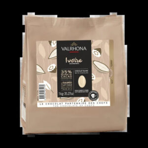 Valrhona Ivoire 35% Coverture White Chocolate Feve 3kg Bag كاليتات شوكولاتة الحليب