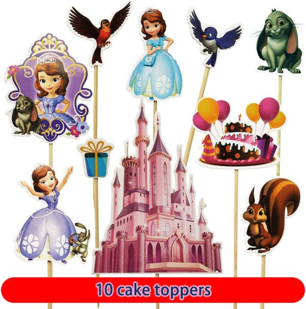 Sofia Cake Topper 10 pcs set  طقم صوفيا لتزيين الكيك 10 قطع