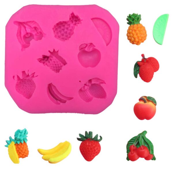 8 cavity Fruit Shaped Silicon Mold  قالب سيليكون على شكل فاكهة مكون من 8 تجاويف