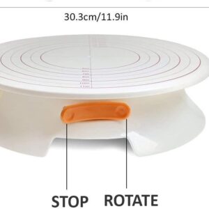 Cake Turntable with Lock and measuring scale قرص دوار للكيك مع قفل ومقياس قياس