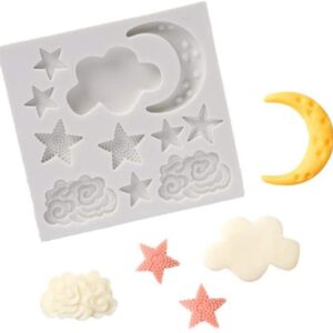 Cloud Stars Moon Shaped Silicone Mold  قالب سيليكون على شكل سحابة نجوم قمر