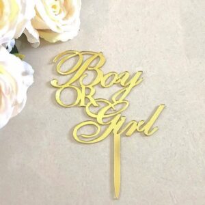 Boy or Girl - Acrylic Gold Topper  صبي أو فتاة - غطاء ذهبي من الأكريليك