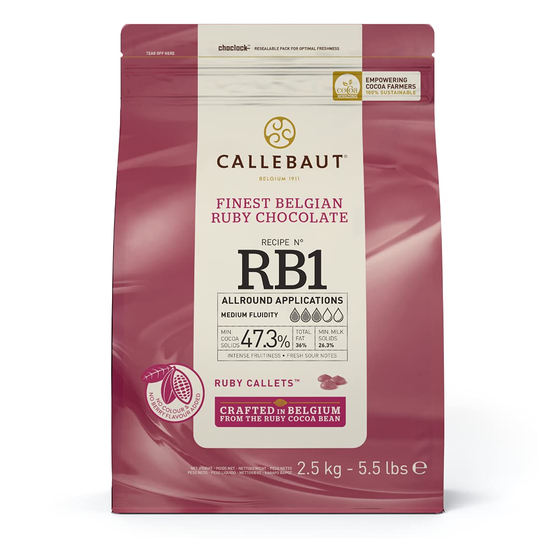 Callebaut RB1 47.3% Ruby Couverture Chocolate Callets 2.5 kg Bag