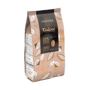 Valrhona Blond Dulcey 35% Coverture Biscuity Chocolate Feve 3kg Bag كاليتات شوكولاتة الحليب